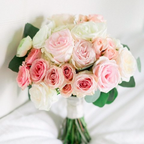 Bukiet ślubny z różowych kwiatów - zdjęcie 3