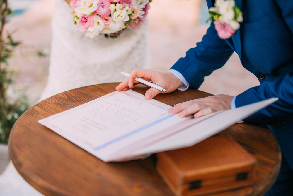 ślub cywilny - podpisywanie dokumentów