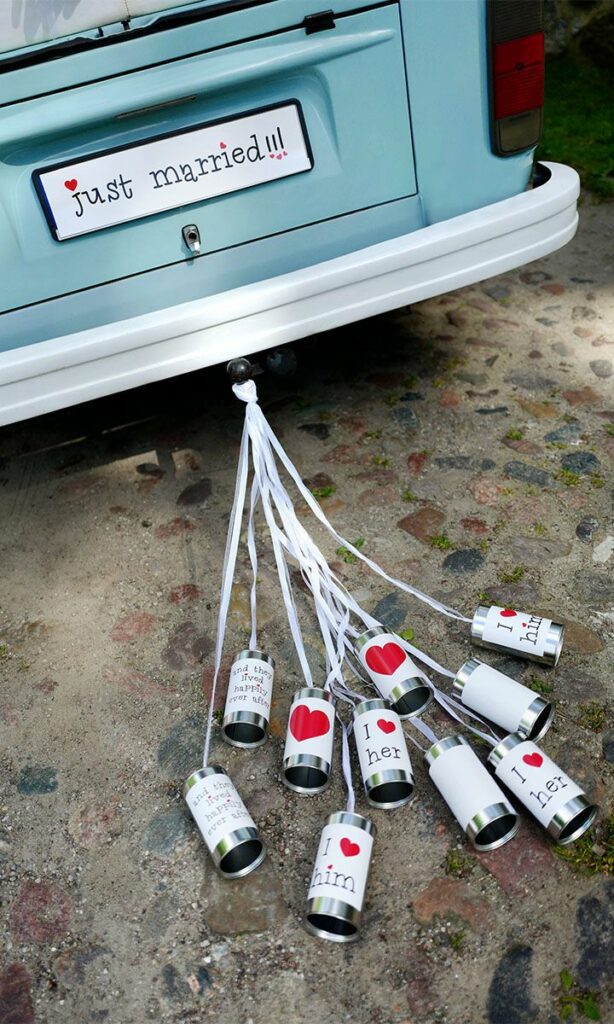 puszki do auta ślubnego