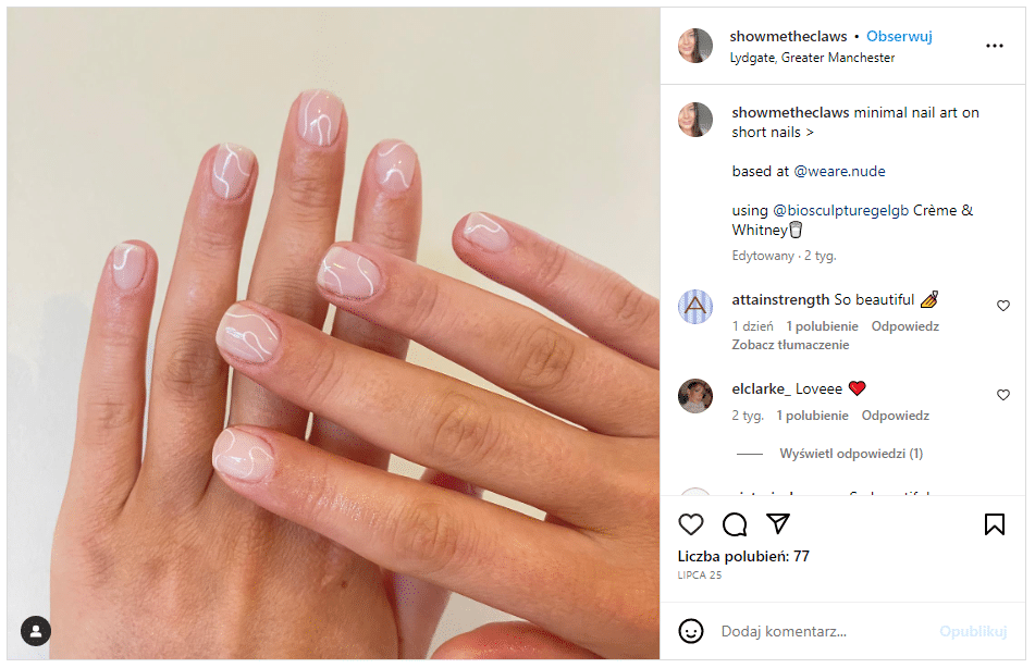 jesienny manicure krótkie paznokcie