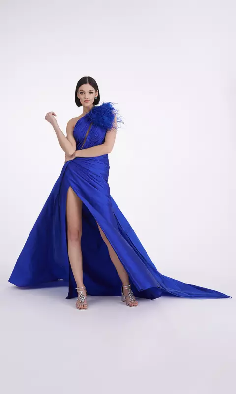 adrianna krysian długa niebieska suknia