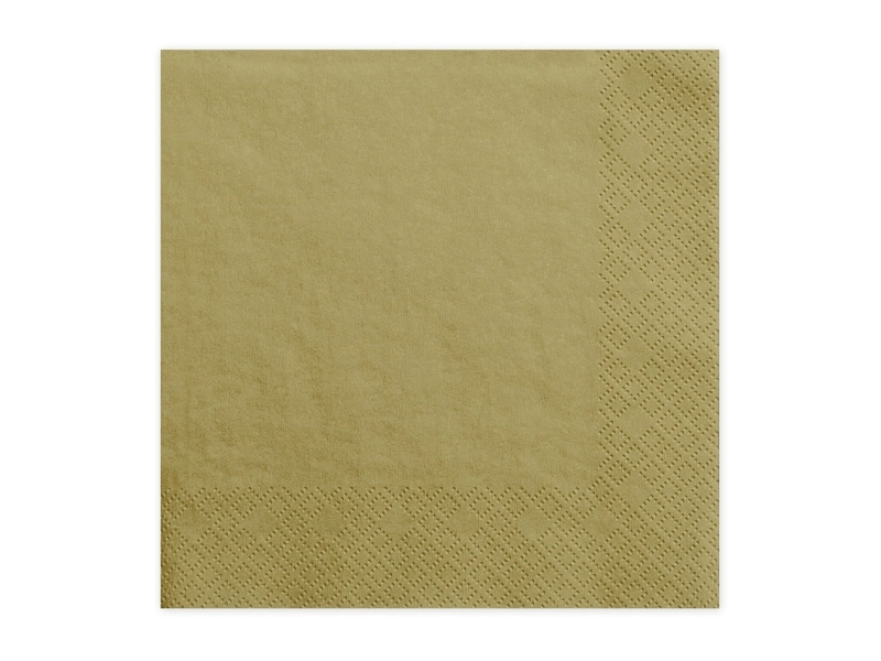 Beżowa serwetka papierowa z delikatnym wzorem, idealna na eleganckie przyjęcia i spotkania.